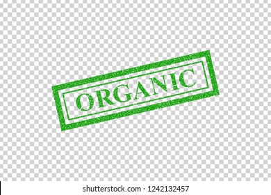 Vector realistic isolated rubber stamp of Organic logo for template decoration and layout covering on the transparent background. Concept of natural food.