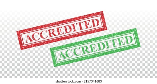 Vector realistic isolated rubber stamp of Accredited on the transparent background.