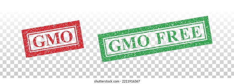 Vector realistic isolated rubber stamp of GMO free on the transparent background.