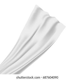 Tela de seda satinada vectorial realistas sobre el fondo blanco para la decoración y el recubrimiento.