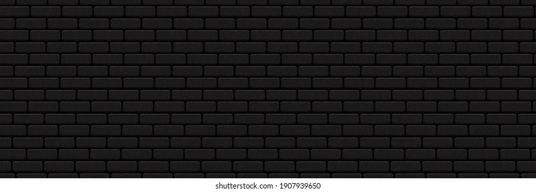 Vector realistic isolated seamless pattern of black brick wall background for template and layout decoration.