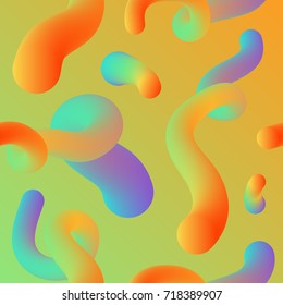 Vector realistic isolated seamless pattern of abstract fluid liquid lava lamp shapes for decoration and covering on the gradient background.