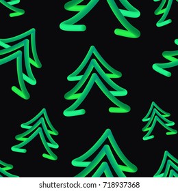 Vector realistic isolated seamless pattern of abstract fluid liquid shapes for Christmas for decoration and covering on the dark background.