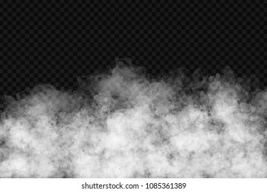 Vector realistic isolated smoke effect for decoration and covering on the transparent background.