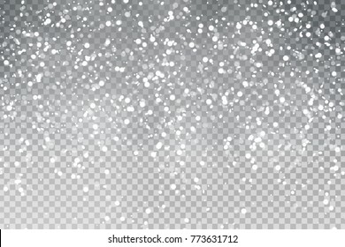 Vector realistic isolated snow for decoration and covering on the transparent background. Concept of Merry Christmas and Happy New Year.