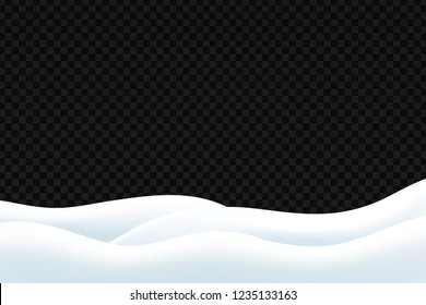 Vector realistic isolated Snow field for decoration and covering on the transparent background. Concept of Merry Christmas and Happy New Year.