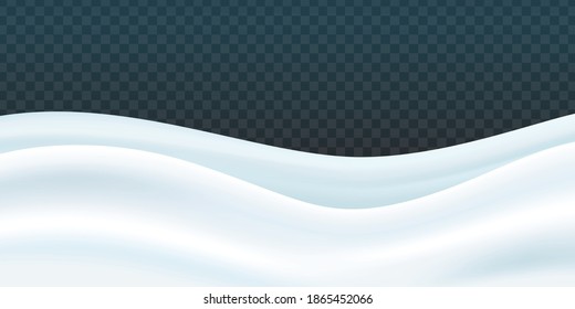 Vector realistic isolated Snow field for decoration and covering on the transparent background. Concept of Merry Christmas and Happy New Year.