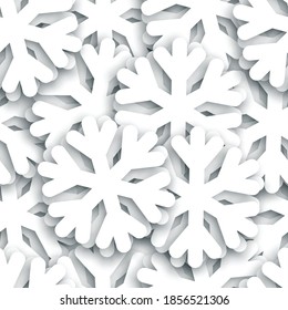 Vector realistic isolated snowflakes seamless pattern for decoration and covering. Concept of Happy New Year and Merry Christmas.