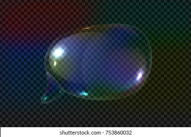 Vector realistic isolated soap speech bubble for decoration and covering on the transparent background.