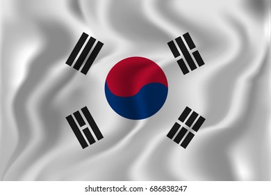 Vector realistic isolated South Korea Flag background for decoration and covering. Concept of Happy Independence Day.