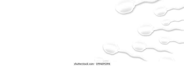 Vector realistic isolated sperm poster on the white background. Concept of IVF and fertilization.