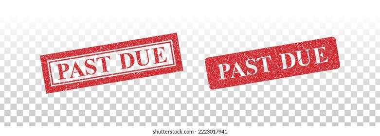 Vector realistic isolated stamp of Past Due text on the transparent background.