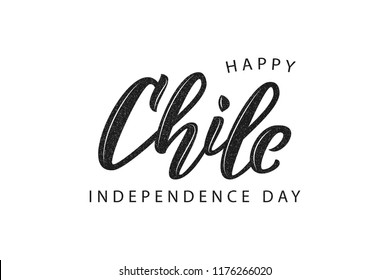 Vector realistic isolated typography logo for Independence Day in Chile with vintage grunge design for decoration and covering on the white background. Concept of Felices Fiestas Patrias.