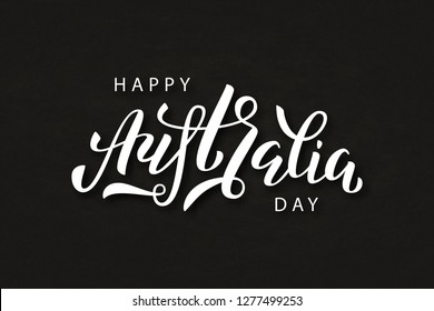 Vector realistic isolated typography logo for Happy Australia Day for template decoration and covering on the black background.