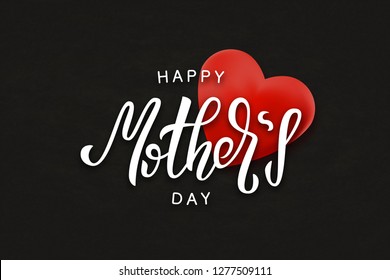 Vector realistic isolated typography logo for Happy Mothers Day for template decoration and covering on the black background.