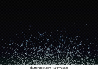Vector realistic isolated underwater bubbles for decoration and covering on the transparent background.