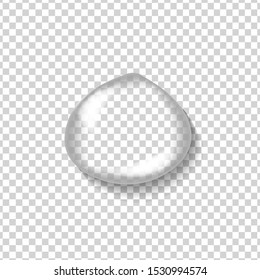 Vector realistic isolated water droplet for template decoration and covering on the transparent background.