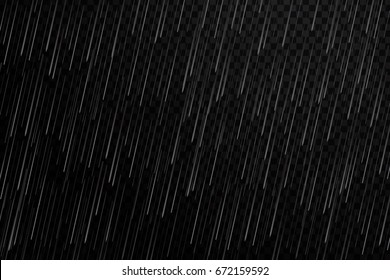 Vector realistic isolated water rain on the transparent background for decoration and covering.