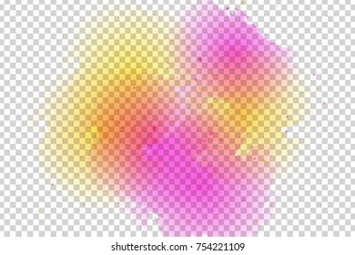 Vector realistic isolated watercolor splash effect for decoration and covering on the transparent background.