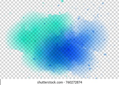 Vector Realistic Isolated Watercolor Splash Effect For Decoration And Covering On The Transparent Background.