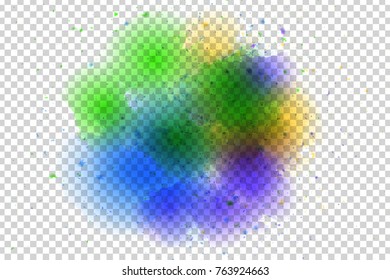 Vector realistic isolated watercolor splash effect for decoration and covering on the transparent background