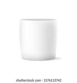 Vector of realistic isolated white flower pot on white background. Vector illustration.