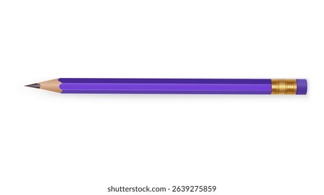 Vector realistic isolated wooden pencil on the white background for drawing