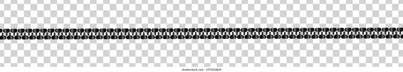 Vector realistic isolated Zipper line on the transparent background.