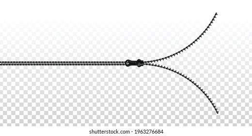 Vector realistic isolated Zipper on the transparent background.