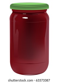 vector realistic jar with marmalade on white background