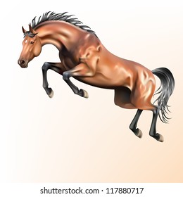 Vector realistic jumping horse