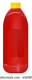vector realistic ketchup bottle on white background