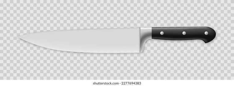 Cuchillo de cocina vectorial realista sobre un fondo transparente aislado. Knife png. Aparatos de cocina.