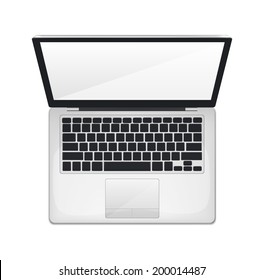 Vector Realistic Laptop Top View