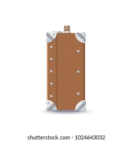 Vector Realistic Leather Retro Suitcase Illustration