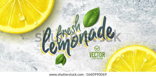 Vector Realistic Lemon Illustration Leaves On Stock Vector (Royalty ...