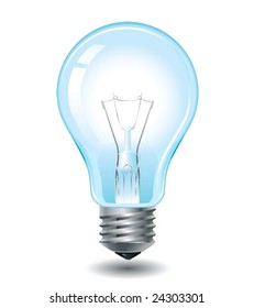 vector realistic light bulb