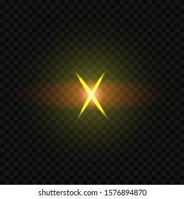 Vector realistic light lens flares, highlight. Lighting effects. Vector illustration.