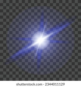 Vector realistic lightning effect on tranparent backgound
