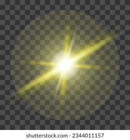 Vector realistic lightning effect on tranparent backgound