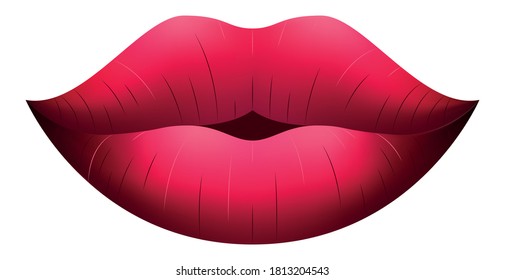 Vector realistic lips in graphic style