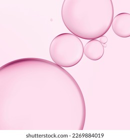 Vector Realistic Macro Beauty and Cosmetics Clear Gel or Foam Bubbles Element 3D Illustration for Poster, Book Cover or Advertisement Background.