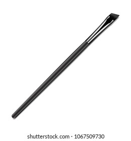 Vector realistic makeup eyebrow brush. Professional cosmetic tool isolated on white background.