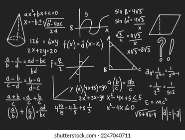 Ilustración de fondo de pizarra matemática realista para vectores