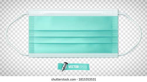 Vector realistic medical face mask on transparent background