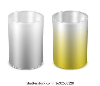 Vector realistic metall vase. Gradient colour