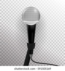 Vector realistic microphone on the transparent background