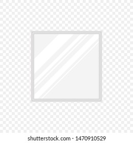 Vector realistic mirrors set with blurry reflection. Mirror frames or mirror decor interior