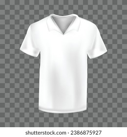 Vector realistic mockup of male white polo shirt.