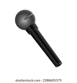 Vector realistic modern microphone on white.